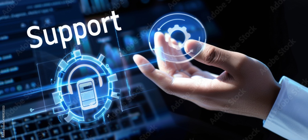 Obraz premium Embracing digital solutions for enhanced customer support.