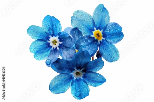 Small blue flower with white background