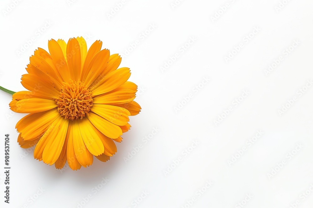 Top view of calendula flower with copy space on white background Top view of calendula flower with copy space on white background
