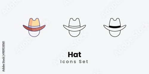 Wallpaper Mural Hat Icons thin line and glyph vector icon stock illustration Torontodigital.ca