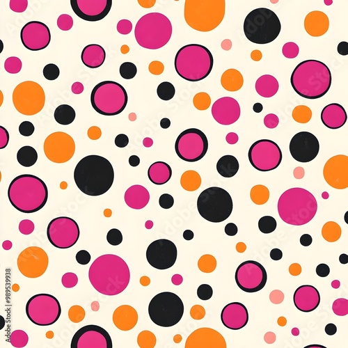 Colorful Polka Dot Pattern Background