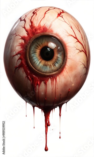 Chilling Halloween Blood and Gore Dripping Human 
 Eyeball Graphic Resource for Spooky halloween background posters and halloween parties