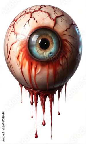 Chilling Halloween Blood and Gore Dripping Human 
 Eyeball Graphic Resource for Spooky halloween background posters and halloween parties
