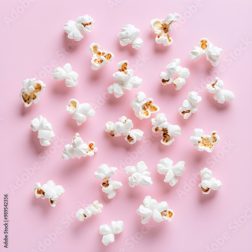 Popcorn on Pink Background