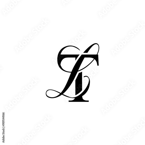 initial letter t with L script logo