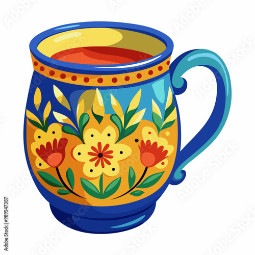 hand painted ceramic mug