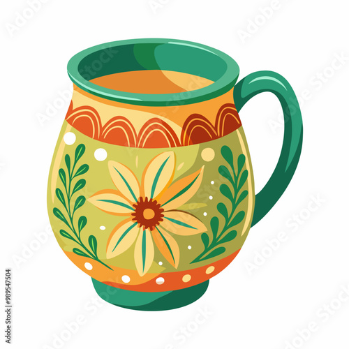 hand painted ceramic mug