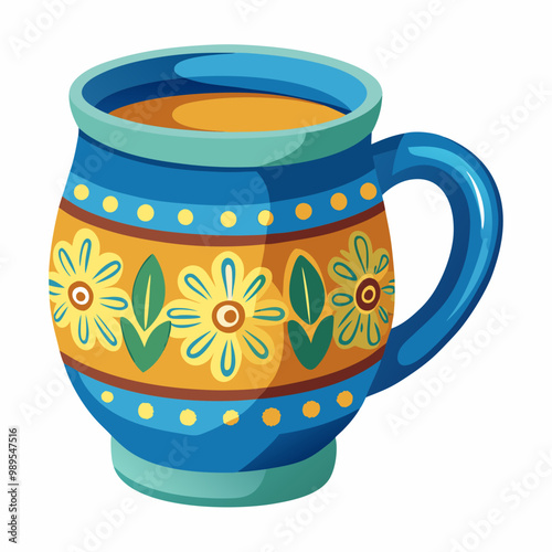 hand painted ceramic mug