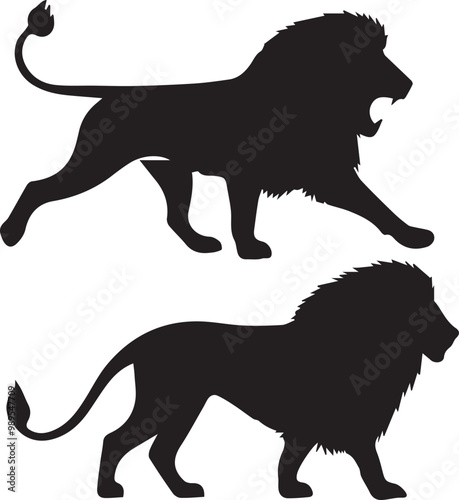 Lion  silhouette vector EPS