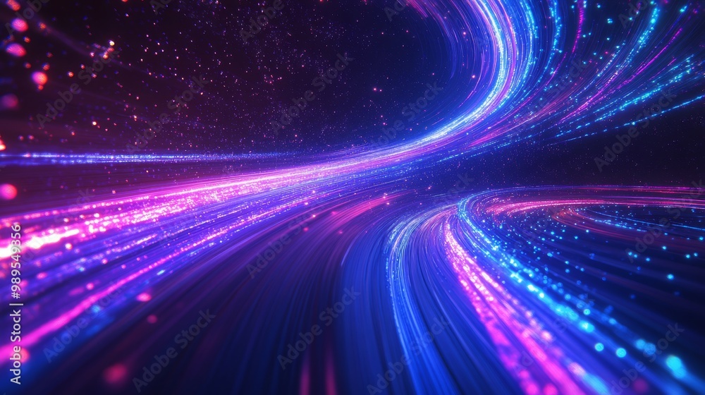 Abstract Glowing Lines and Light Trails in Space Abstract Glowing Lines and Light Trails in Space