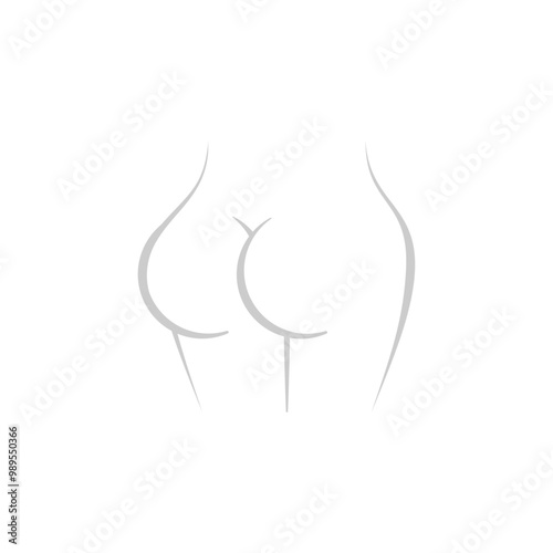 Women's ass sign isolated. Women's butt icon.