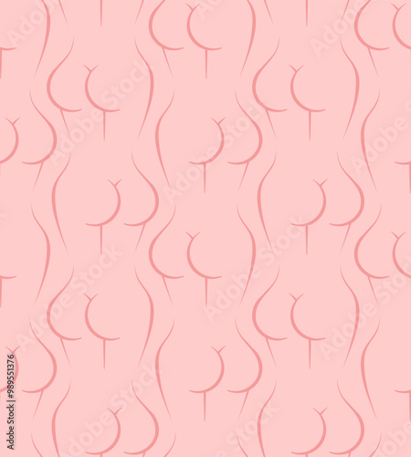 Female ass pattern seamless. butt background. Beautiful feminine ornament