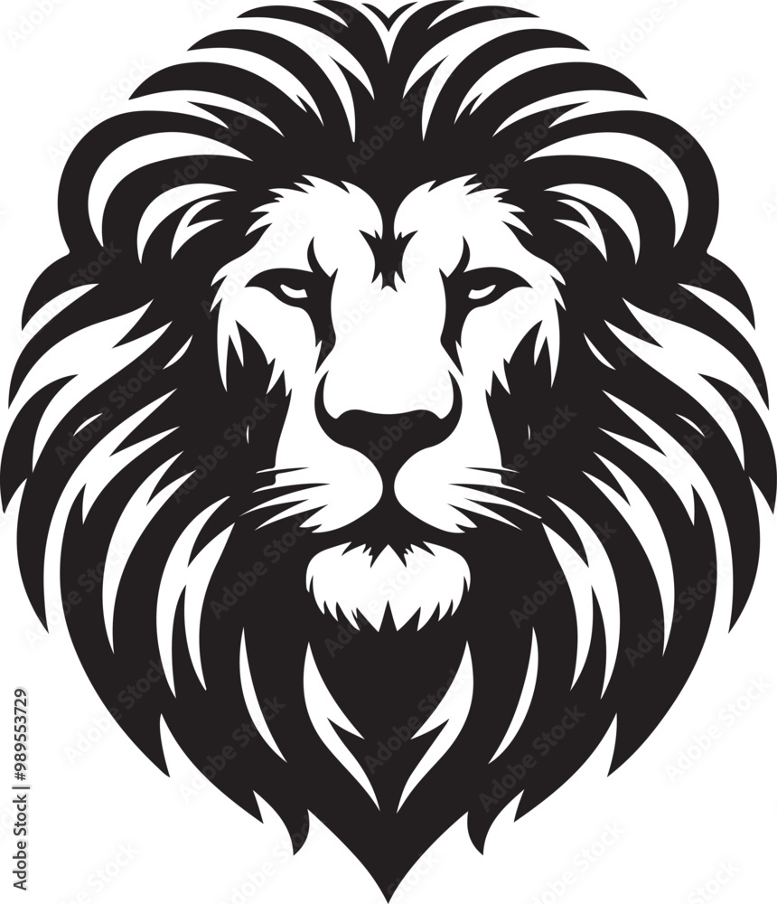 Obraz premium lion head vector silhouette,