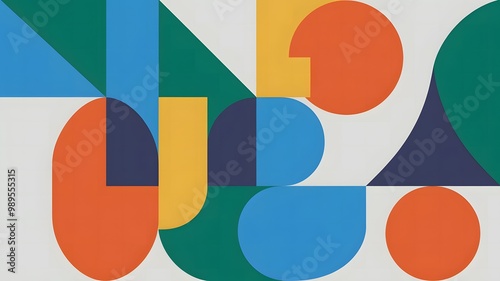 Abstract Geometric Shapes in Bold Colors