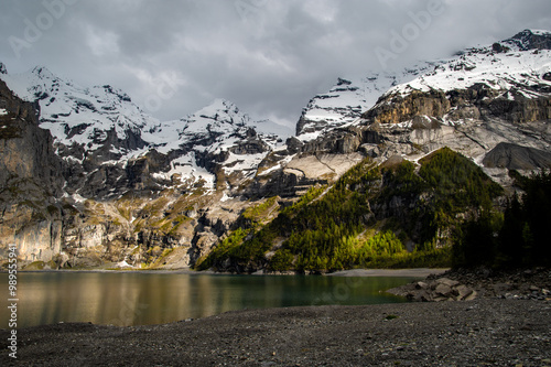 Beautiful landscapes in the Swiss Alps, Oeschinensee.