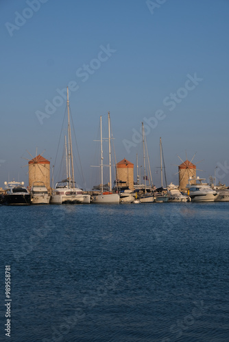 Obraz na płótnie moinhos grécia mar rhodes natueza w salonie