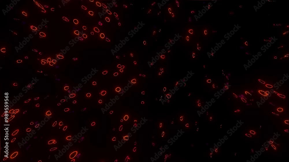 Bright neon pink confetti-like particles spread across black background in explosion pattern
Bright neon pink confetti-like particles spread across black background in explosion pattern