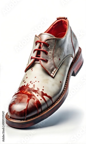 Chilling Halloween Blood Soaked Laced Shoes Graphic Resource for Spooky halloween background posters and halloween parties