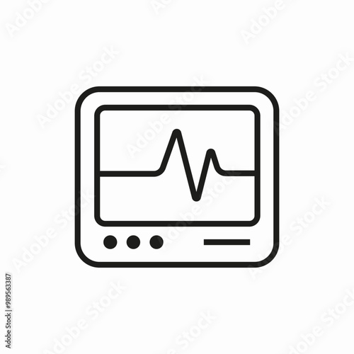 ecg monitor ekg icon sign vector