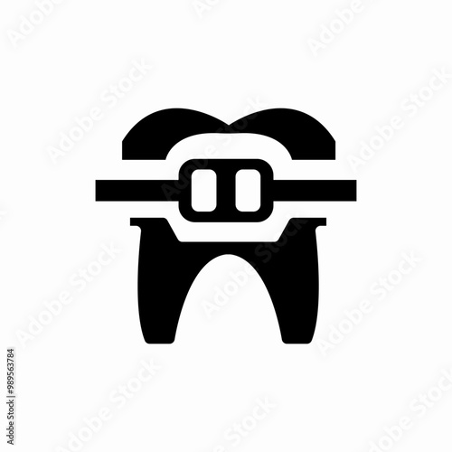 tooth braces dental icon sign vector