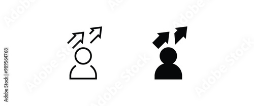 getting better job general personal progress improving, population growth icon, increase social development, global demography, people evolution line and flat icons set, editable stroke isolated