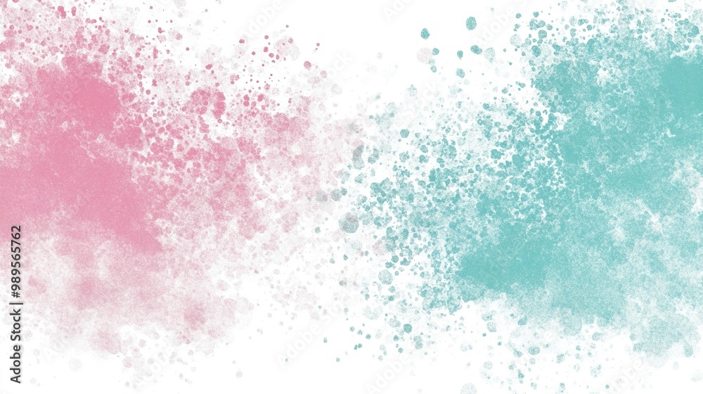 Colorful splashes of pink and teal paint create an artistic gradient for a creative background or design element Colorful splashes of pink and teal paint create an artistic gradient for a creative background or design element
