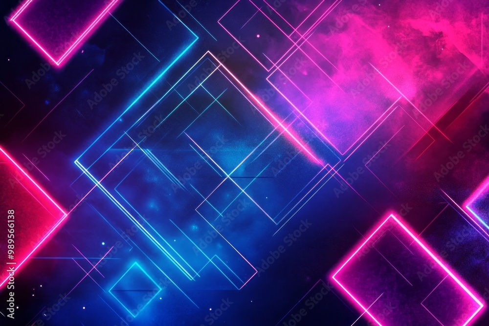 Abstract 80s-Inspired Laser Grid with Bold Geometric Shapes Abstract 80s-Inspired Laser Grid with Bold Geometric Shapes