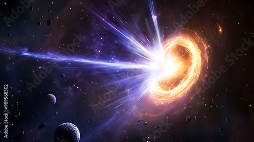 Asteroid Belt Orbiting a Magnetar Emitting Radiation with an Exoplanet in the Far Horizon photo