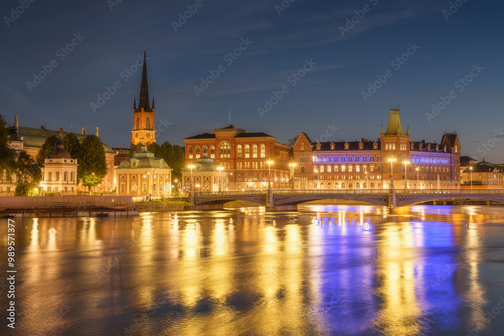 Stockholm, Sweden. View of the old town in Stockholm. The capital of Sweden. Cityscape during sunset. Stockholm, Sweden. View of the old town in Stockholm. The capital of Sweden. Cityscape during sunset.
