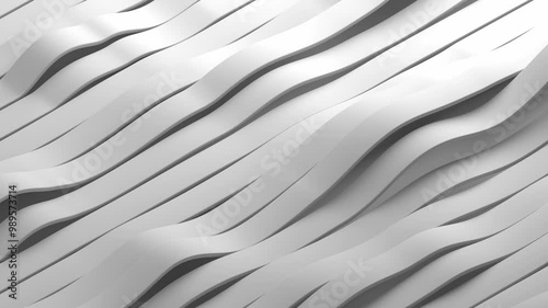 Abstract minimalist wavy surface motion background 3d animation loop. Can be used to represent futuristic architecture, contemporary fashion or geometric moving shapes