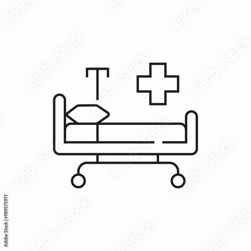 hospital bed icon sign vector