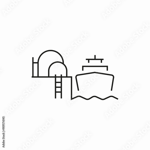ship oil port icon sign vector
