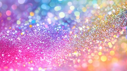 Rainbow glitter sparkle birthday mermaid unicorn pony background celebrate party sequin invite.