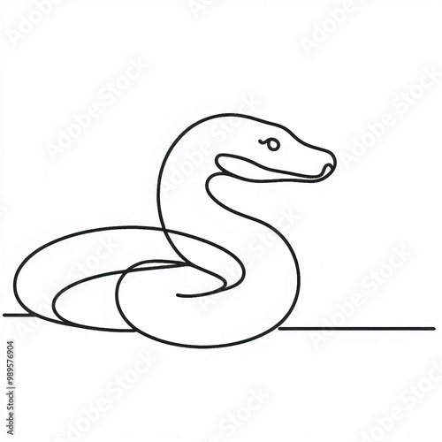  snake silhouette thin lines flat colors