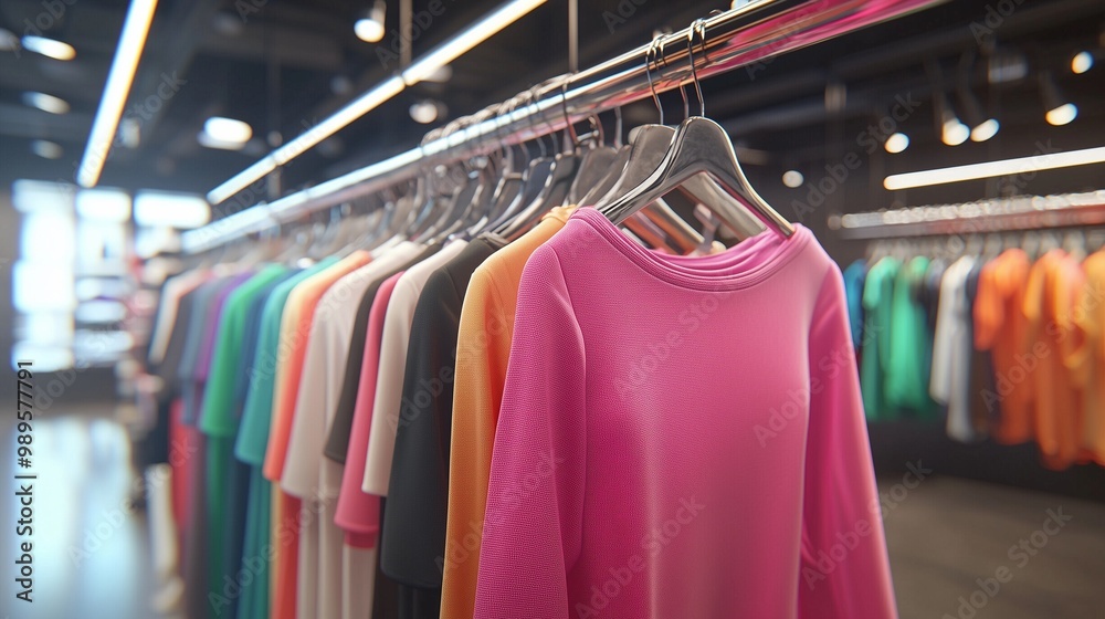 Clothing on hanger at the modern shop boutique. Clothing on hanger at the modern shop boutique.