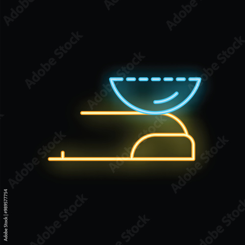 Neon sign representing the gesture of placing a contact lens on the finger, ideal for an optician's office or a specialized shop