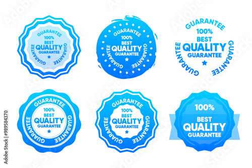 100 percent Best Quality Guarantee stamps collection. Quality Control Approved icon. Vector illustration.