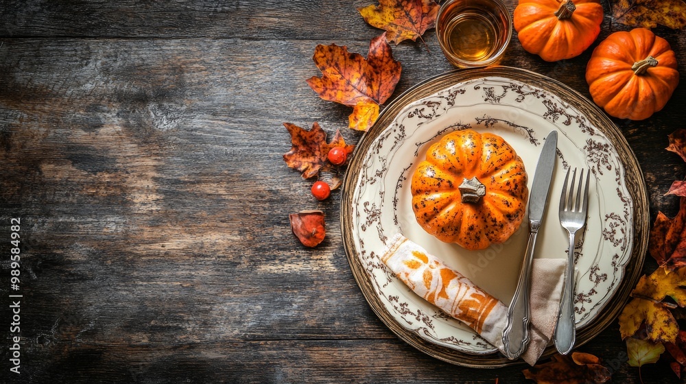 Happy Thanksgiving Day. Festive Empty plate and autumn leaves on a rustic wooden table and space for text on wood background, Happy Thanksgiving Day. Festive Empty plate and autumn leaves on a rustic wooden table and space for text on wood background,