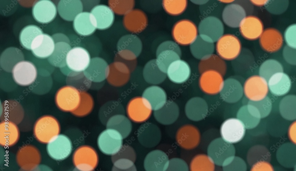 Fototapeta premium Abstract bokeh effect with green, orange, and white lights