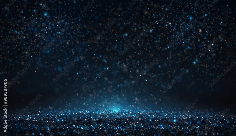 Obraz premium Sparkling blue and white lights resembling stars in the night sky.
