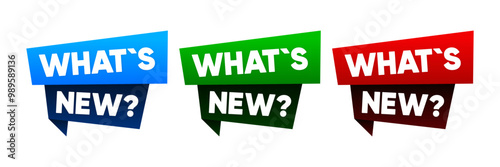 Whats New speech bubble. Labels for promotion design. Special offer sign. New arrivals symbol. Vector illustration.