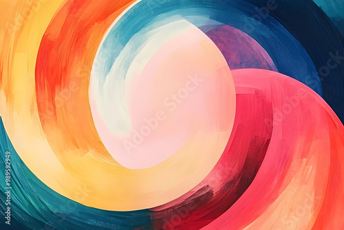 Circle abstract shape backgrounds painting line.
