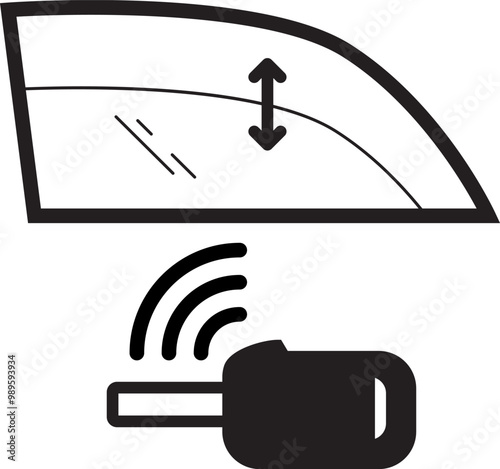 Car key fob to open window icon , vector illustration