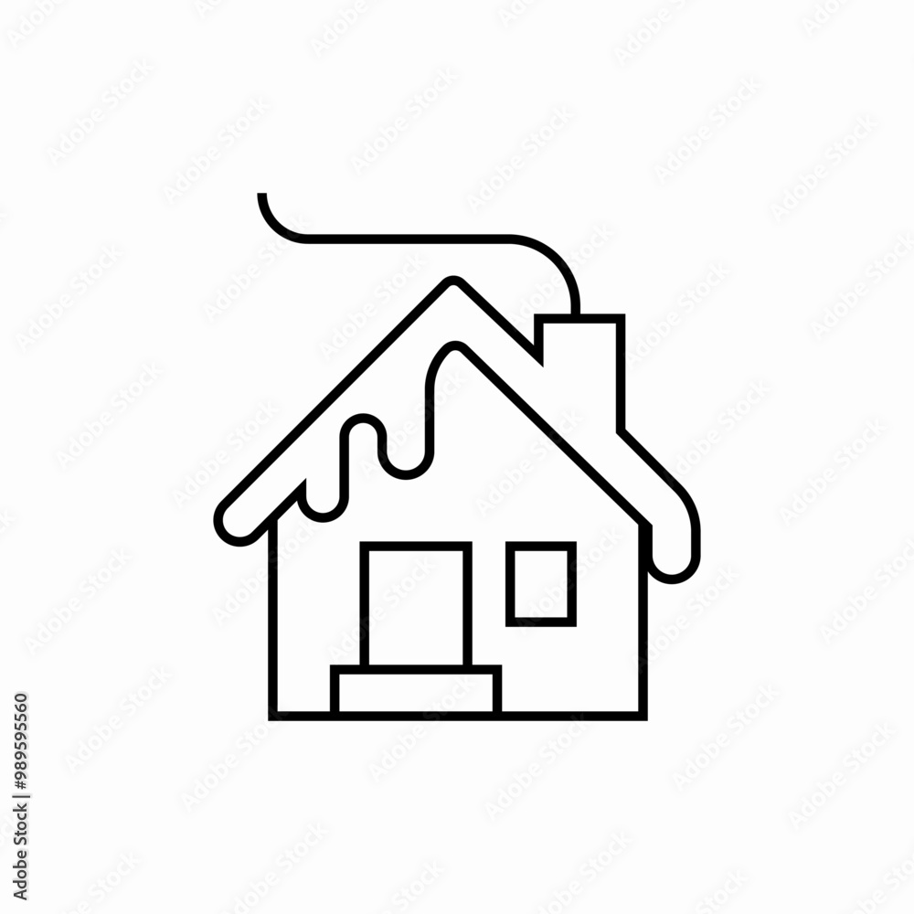 home snowy house roof icon sign vector home snowy house roof icon sign vector