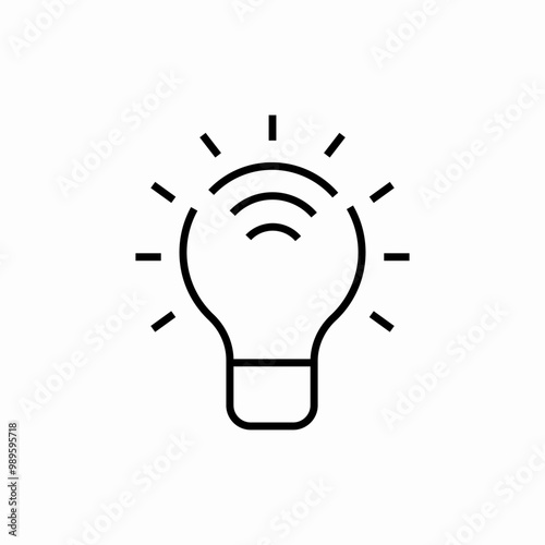 smart led light lamp icon sign vector