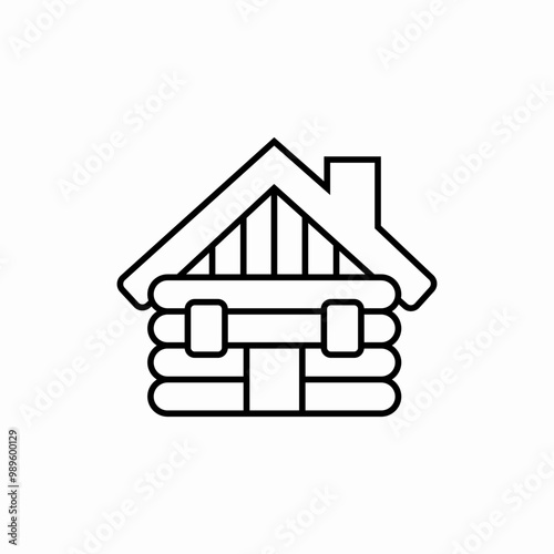 wood home icon sign vector