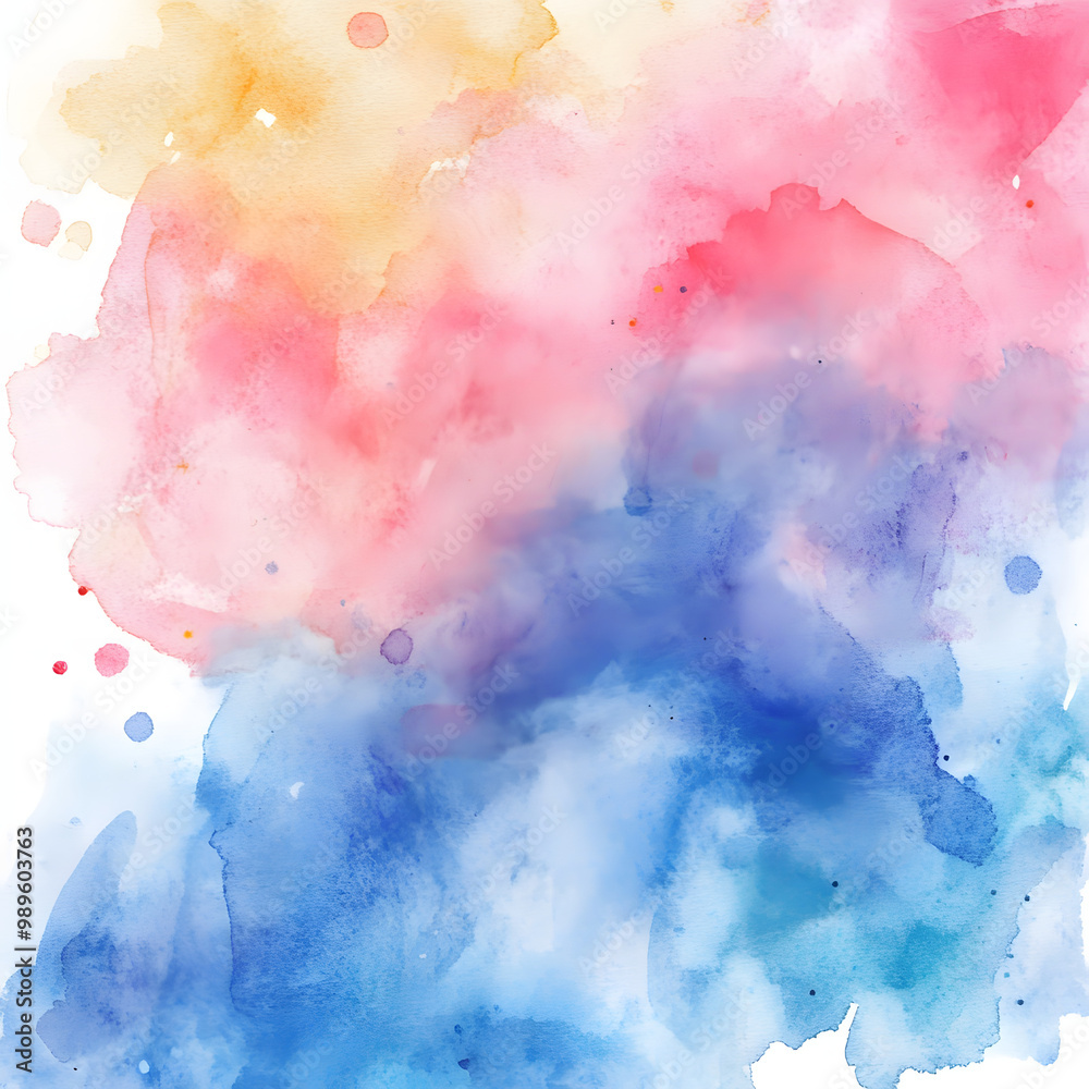 Fototapeta premium Multicolored watercolor abstract background with splashes for design 