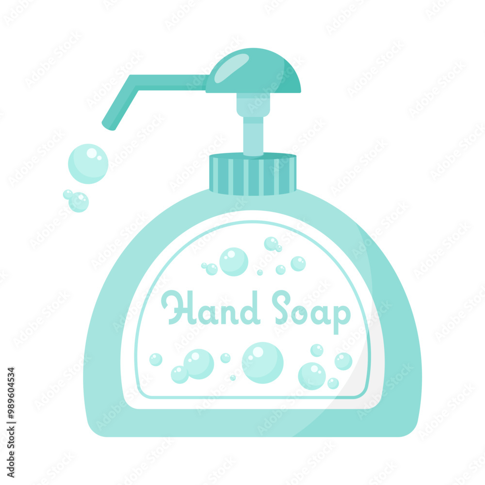 liquid hand soap bottle container with bubbles isolated vector illustration icon liquid hand soap bottle container with bubbles isolated vector illustration icon
