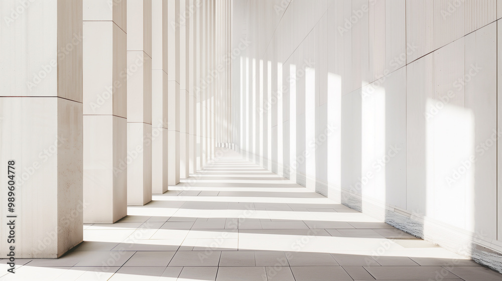 A minimalist concrete building captured in constructivist and extraterrestrial architectural style, with facade details in white, grey, and beige, and sunlit shadows. A minimalist concrete building captured in constructivist and extraterrestrial architectural style, with facade details in white, grey, and beige, and sunlit shadows.