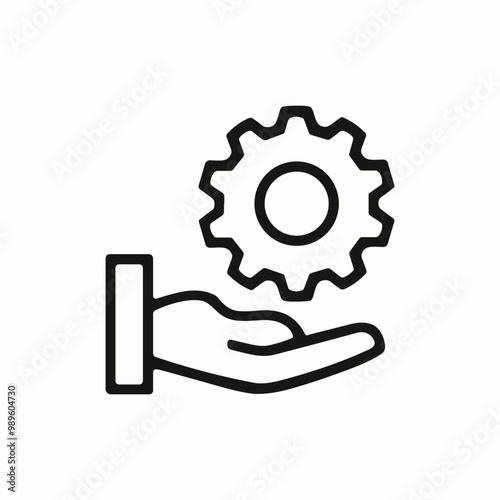 setting cog hand icon sign vector
